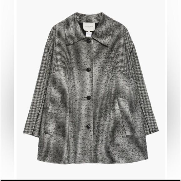 Lafayette 148 New York Jackets & Blazers - Lafayette 148 Wool Blend Oversized Coat Black Multi 1X Excellent Condition